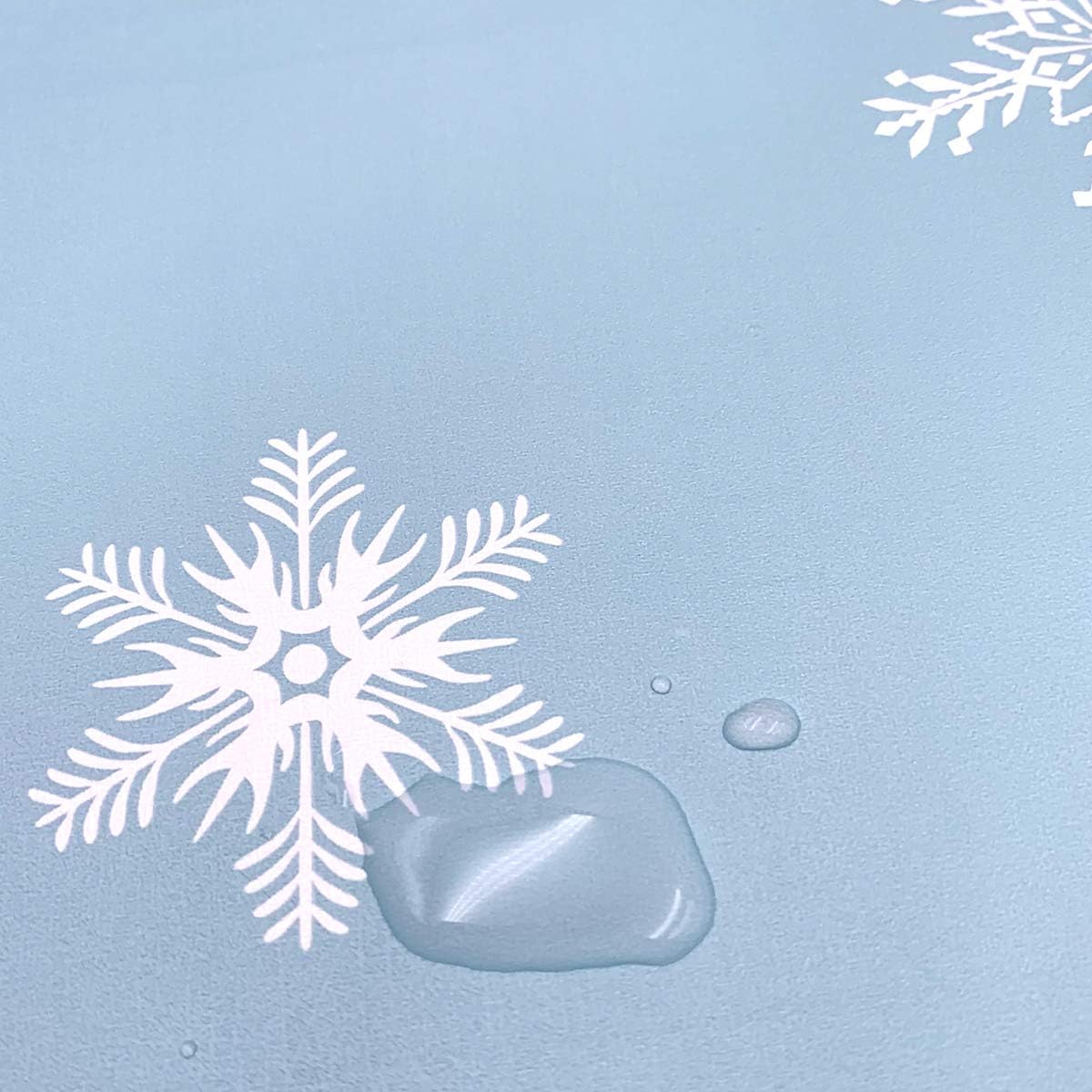2 Pack Shelf Liners White Snowflake Self-Adhesive Blue Drawer Decorative Papers Furniture Protector Upgrade Writing Desk Homeschool Table 17.7 Inch Wide