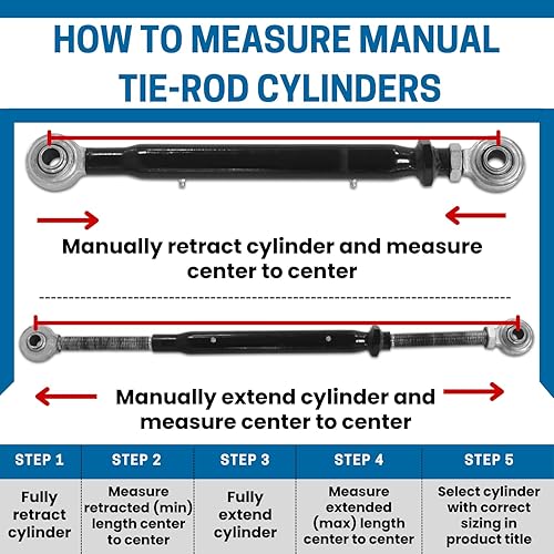 Vista 5 de Summit Hydraulics Kit de enlace lateral de doble efecto, cilindro de tractor de categoría 1
