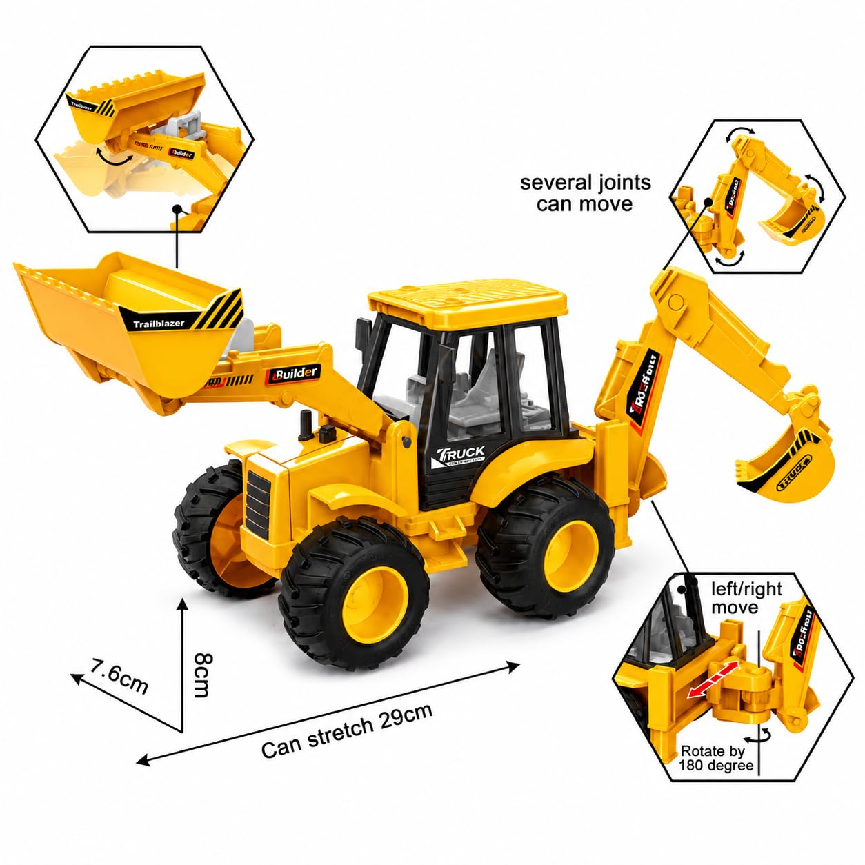 JCB Bulldozer Excavator Toy - Kids Construction Vehicle -7 JCB Bulldozer Excavator Toy - Kids Construction Vehicle -7