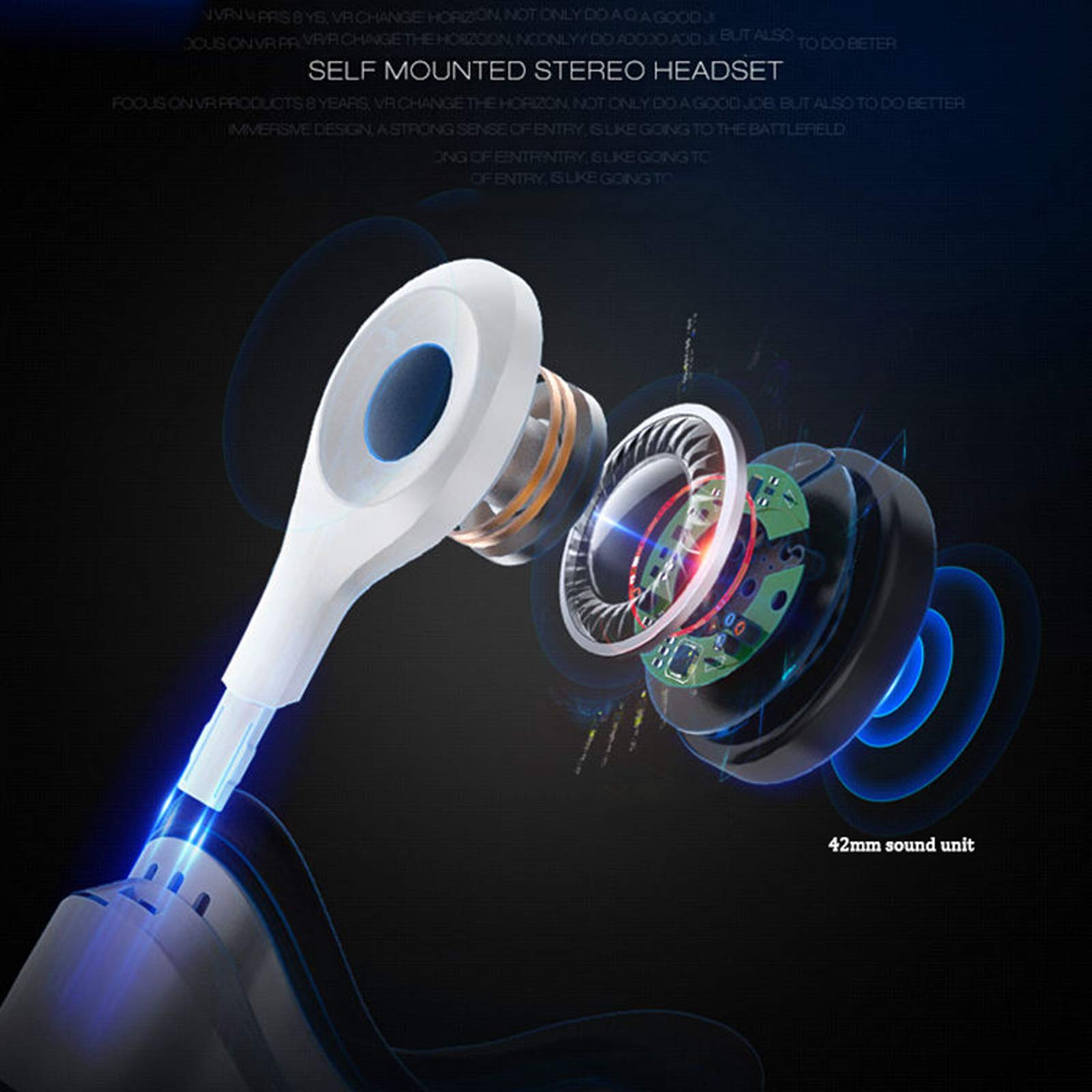 Occhiali VR per Film e Giochi 3D, Realtà Virtuale Visore, Cuffie Stereo Integrate, Occhiali VR Smartphone Compatibile con iPhone/Android da 4,7 a 6,0 Pollici