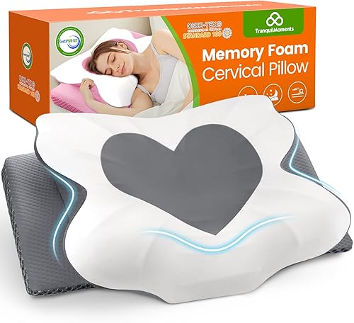 Miniatura 1 de Almohada cervical para dormir, almohada de espuma viscoelástica para dormir lateral, almohadas ergonómicas para aliviar el dolor de cuello,
