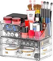 Vista 7 de SUOXING Clear Acrylic Makeup Organizer for Vanity,Bathroom,Dresser,5 Drawer Make up Organizers for Counter,Plastic Countertop Makeup Storage for