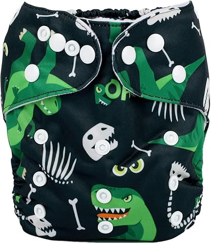 Pañal de bolsillo para bebé, reutilizable, lavable, 8 libras a 36 libras (dinosaurio)