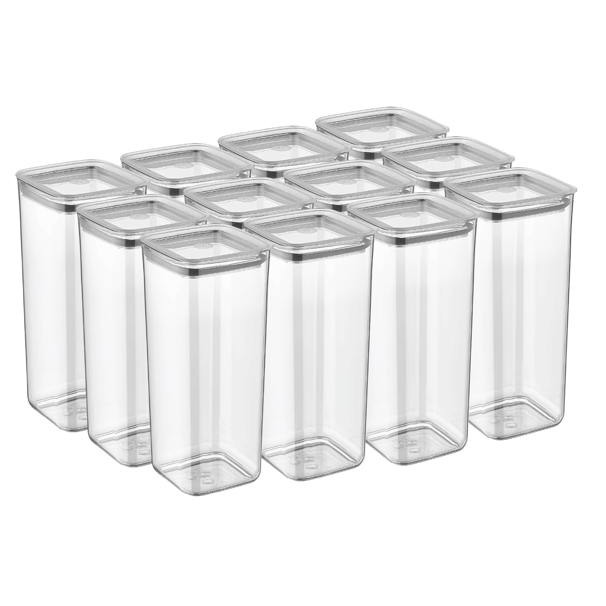 Vip Ahmet 12er luftdichtes Frischhaltedosen-Set für Küche und Speisekammer, vakuumversiegelte, BPA-freie Kristall-Glimmerdosen für Müsli, Mehl, Nudeln und Gewürze, 1,7 l Volumen