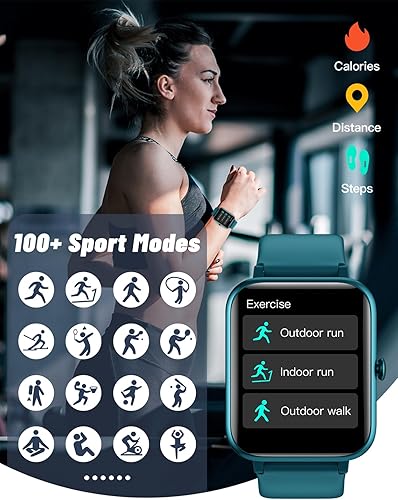 Vista 19 de GRV - Reloj inteligente para teléfonos iOS y Android, unisex, con IP68 impermeable, rastreador de actividad física con monitor de ritmo cardíaco