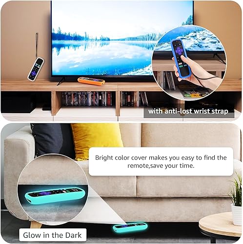 Miniatura 3 de Paquete de 4 fundas para control remoto para Roku, funda para HisenseTCL Roku TV Steaming StickExpress universal de repuesto para controlador de