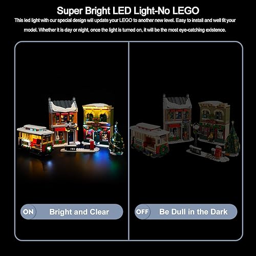 Miniatura 4 de BrickBling Juego de luces LED para Lego Holiday Main Street 10308 - Juego de luces creativas compatibles con Lego 10308, idea de regalo para