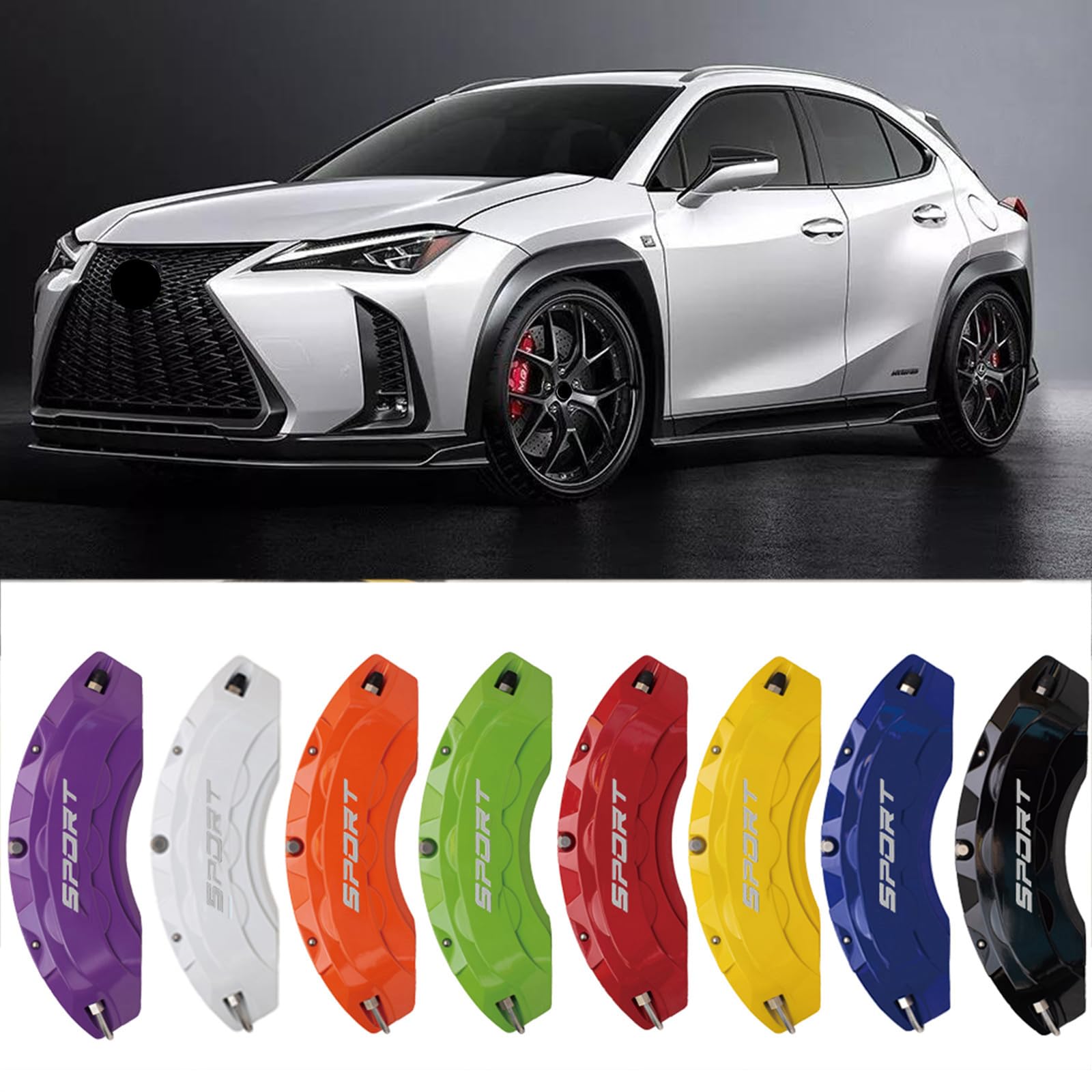 4pc Brake Caliper Covers Compatible Front Rear 18/19/20/21/22 Wheel Size for Lexus UX Accessories (Red)