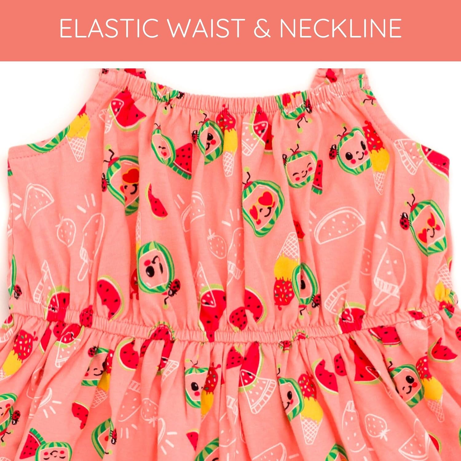 CoComelon Square Neck Cami Dress Infant to Little Kid Sizes (12 Months - 5)