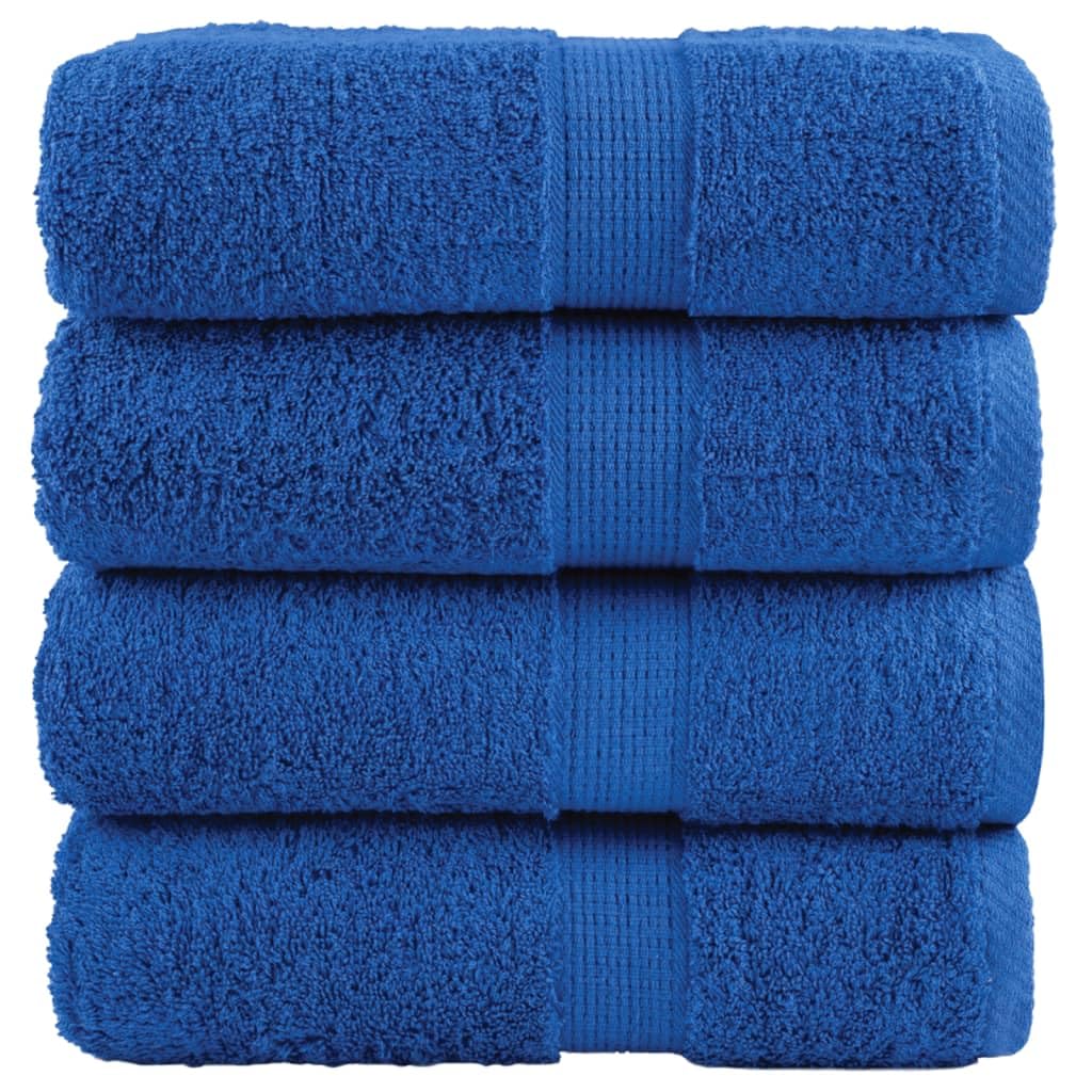 Serviettes d'invité SOLUND bleu linge de toilette absorbant 4 pcs