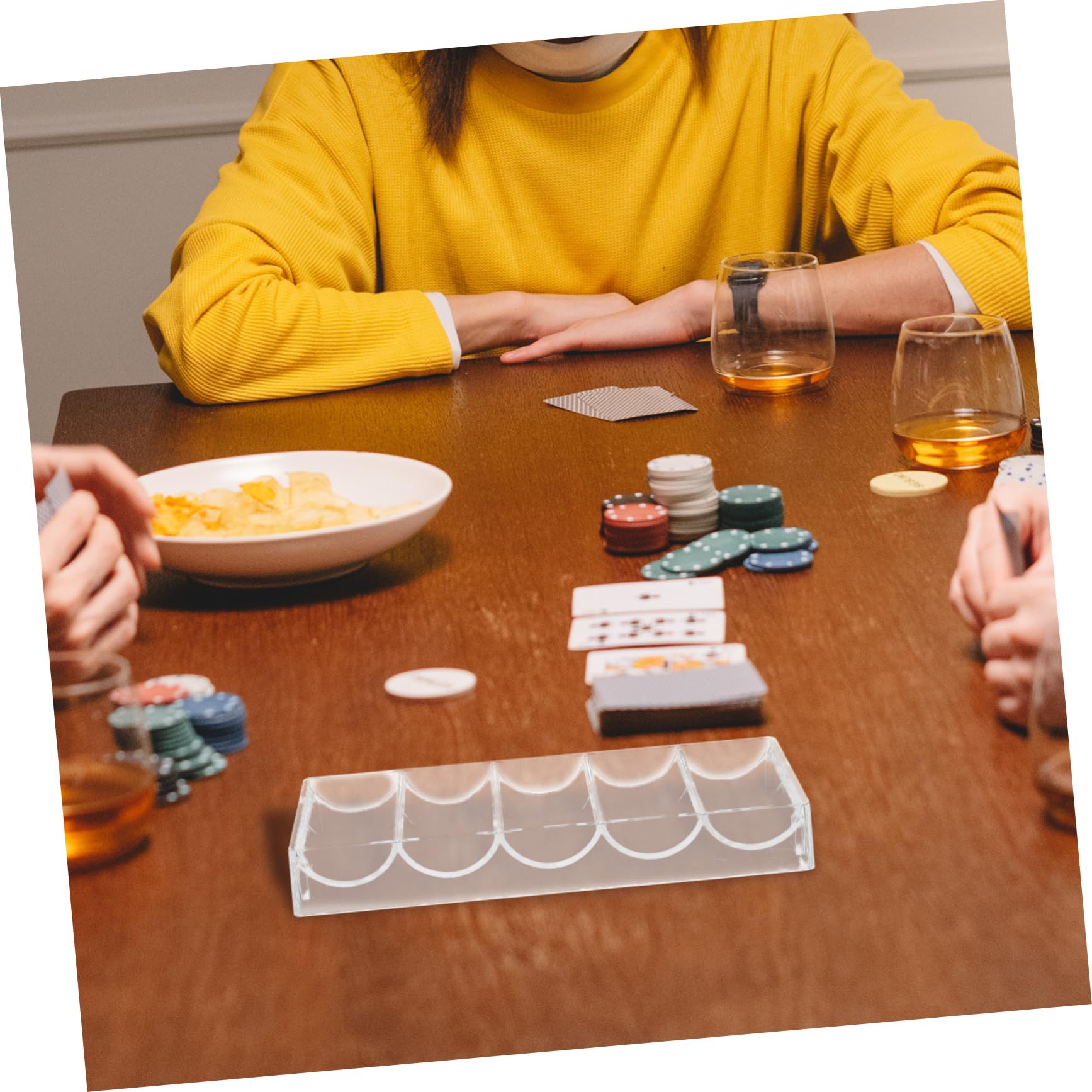 BESPORTBLE Poker Chip Holder Display 5 Compartment Chip Rack Storage Box Portable