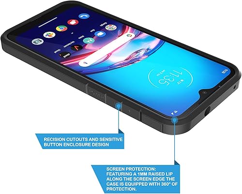 Miniatura 4 de Rosebono - Funda compatible con Moto E 2020, delgada, híbrida de doble capa, a prueba de golpes, con gráficos coloridos para Motorola E lanzado en