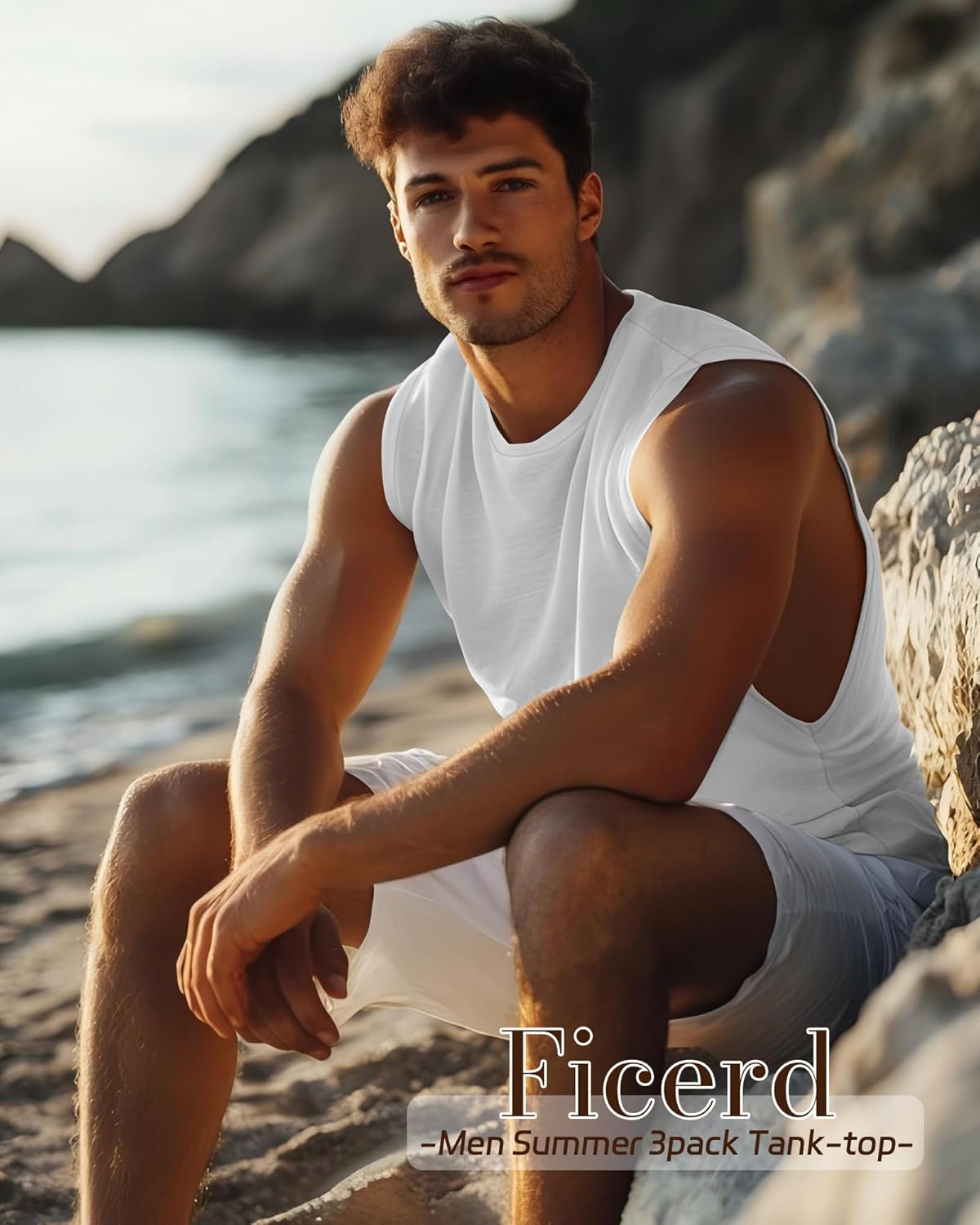 Ficerd 3 Pcs Big and Tall Men's Workout Tank Top Sleeveless Muscle Tee Gym Athletic Bodybuilding Cut Off Shirt - Image 3