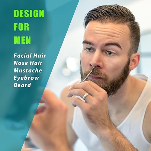Miniatura 6 de Tijeras pequeñas de aseo facial para hombres y mujeres – Cejas, vello de nariz, bigote, barba, pestañas, kit de recortar orejas – Cortapuntas