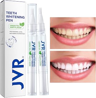 Teeth Whitening Pen (2 Pens), 20+ Uses, Up to 4-8 Shades Whiter in 2-3 Weeks, Effective, Painless, No Sensitivity, Travel-Friendly, Enamel Safe, Natural Mint Flavor