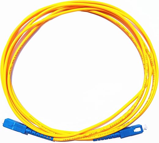 Tech next 3m SC-SC Single Mode Fiber Optic Patch Cable Fiber Cables SC to SC SC Optical Connector for Laptop (Yellow, Blue)