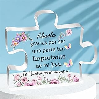 Abuela Placa Acrílica Regalos Día de la Madre Cumpleaños Abuelita Mujer Escritorio Puzzle Signo Navidad Personalizado Nonna Acción De Gracias Decoración Del Hogar Lindo Diseño De Flores