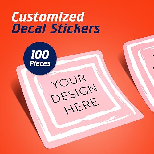 Vista 858 de DayStar Custom Signs & Design - 100 adhesivos de vinilo personalizables, con texto, imagen, diseño y logotipo; adhesivos para logotipo de embalaje
