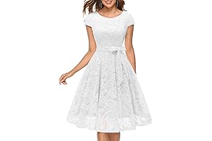 Elegant Cap-Sleeve Lace Confirmation Dress for Women