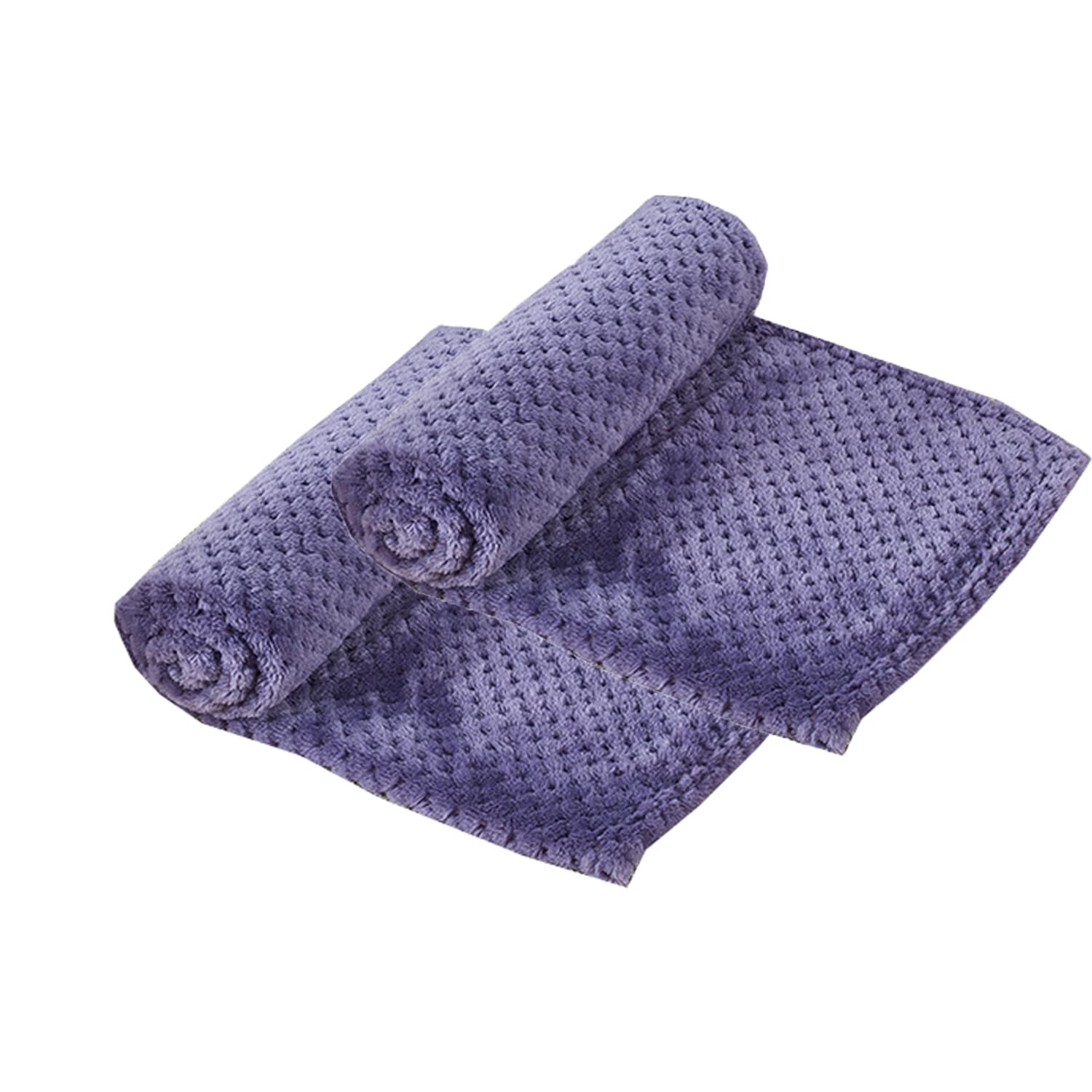 Durable Dog Bed Blanket Soft Warm Pet Sleep Mat 70x100cm Washable Flannel Pet Throw Blanket Set of 2 Sleeping Blanket for Small Medium Large Dogs Cats,Purple