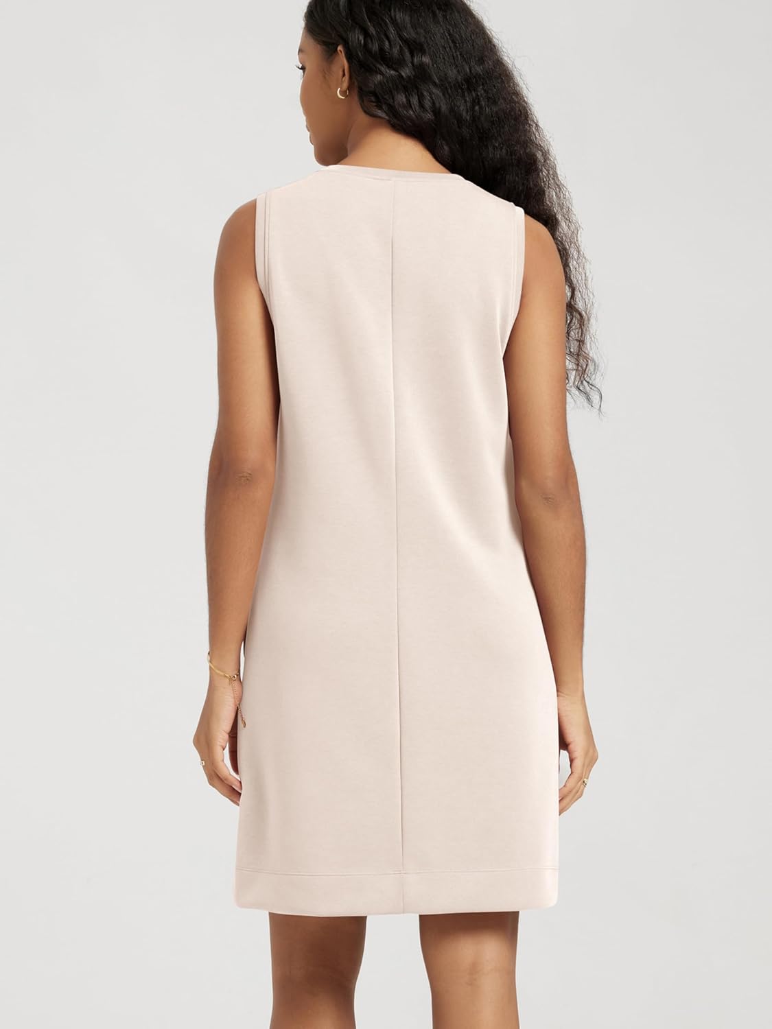 ODODOS Modal Soft V-Neck Tank Dress for Women Sleeveless Sundress Casual Relaxed Summer Dress with Pocket - Image 2