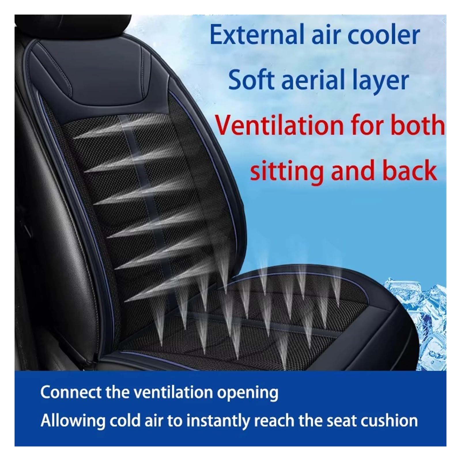 Coprisedili Cuscino per sedile massaggiante universale per ventilazione e raffreddamento per auto, 12 V, modalità soffiaggio e aspirazione Copri-sedile(Single massage beige)