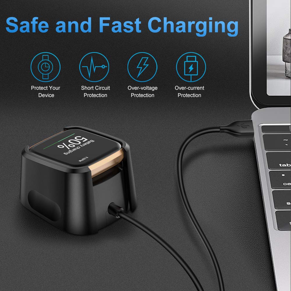 Cavo Di Ricarica USB C Per Fitbit Versa 2 – Tobfit 96 Cm, Sicuro E Resistente