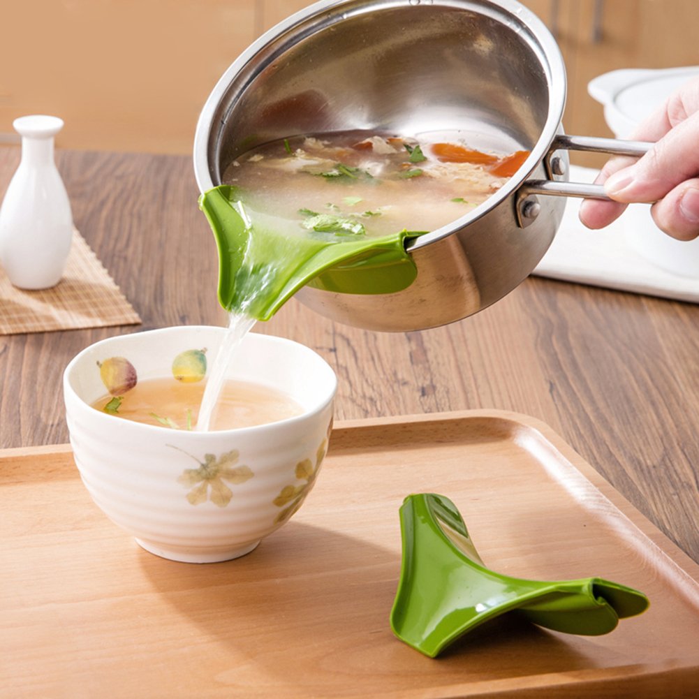 EZLIFE LiLiRoseuk Soup Funnel New Silicone Kitchen Gadget Tools Water Deflector Cooking Tool