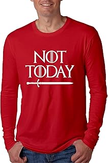 تيشرت قطن بطبعة حروف نوت توداي برقبة دائرية واكمام طويلة للرجال