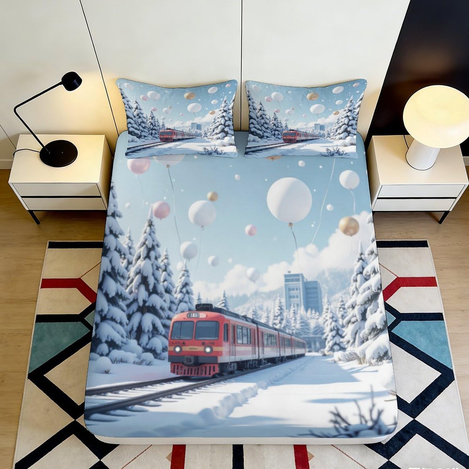 3D Printed Space Pet Fitted Sheet Microfiber Deep Pocket Non-Slip Full Wrap for Bedroom Bedding Cartoon Mattress Fitted Cover Washable 120x200x25cm