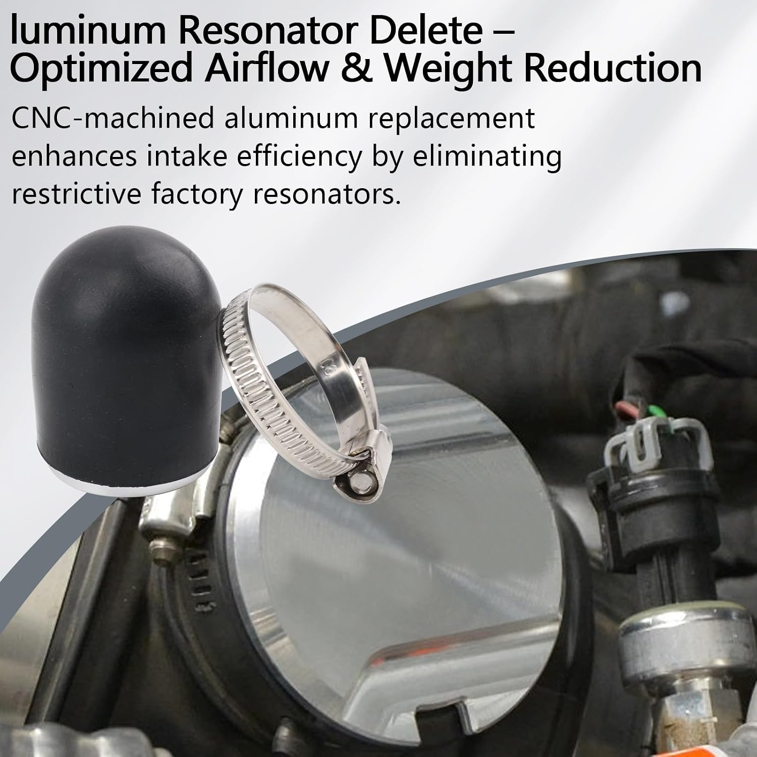 Resonator Plug Kit Compatible with Honda Civic 1.5T 2022+ Enhances Turbo Intake Noise Black Aluminum Plug