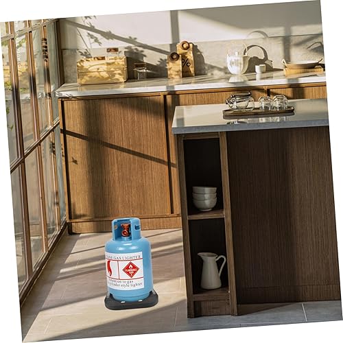 Miniatura 4 de HEMOTON Bandeja para tanque de gas, bandeja para tanque de propano, base de cilindro de propano, cilindro de gas, estante fijo, plataforma de tanque