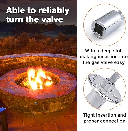 Miniatura 2 de Llave de válvula universal para chimeneas de gas, llaves de chimenea de gas pulido para fogatas, se adapta a válvulas de bola de giro de 14 y 516