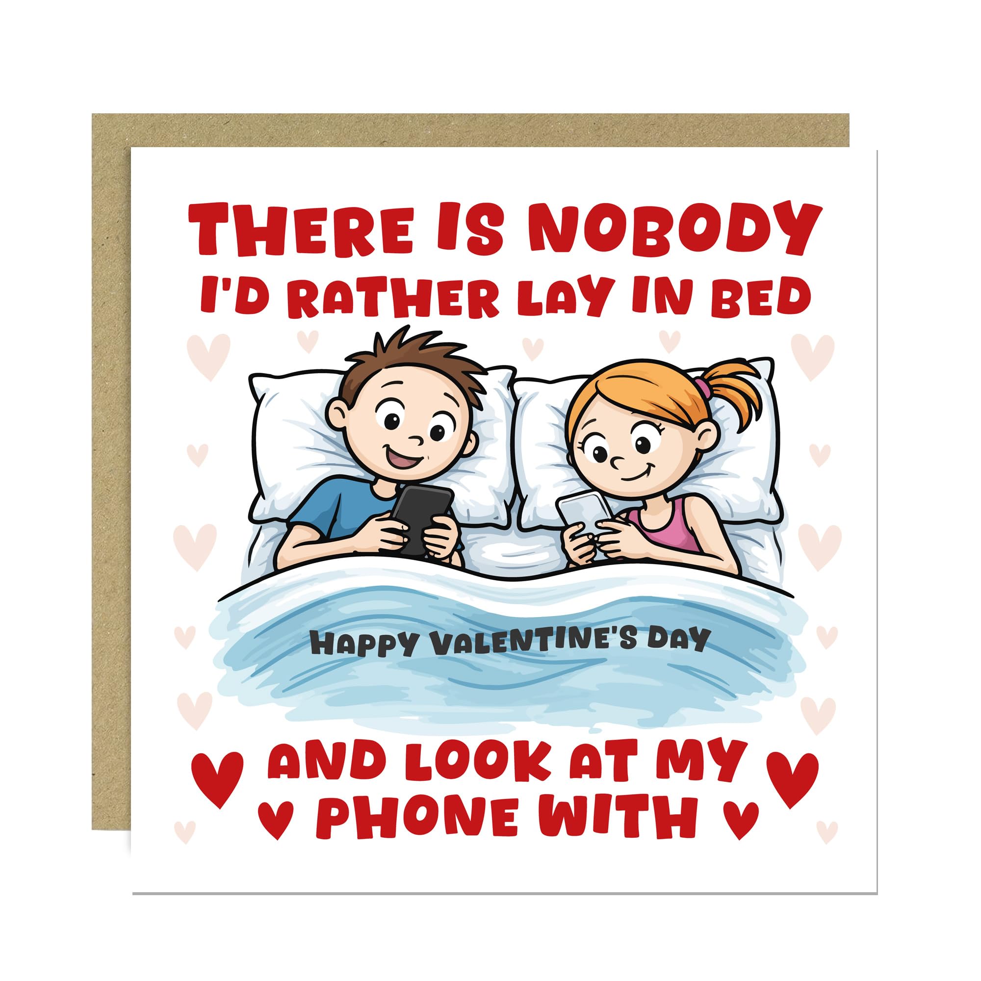 RED OCEAN Funny Valentine's Day Card for Him, Her, Women, Men, Girlfriend, Boyfriend, Wife, Husband, Spouse, Partner With Kraft Envelope