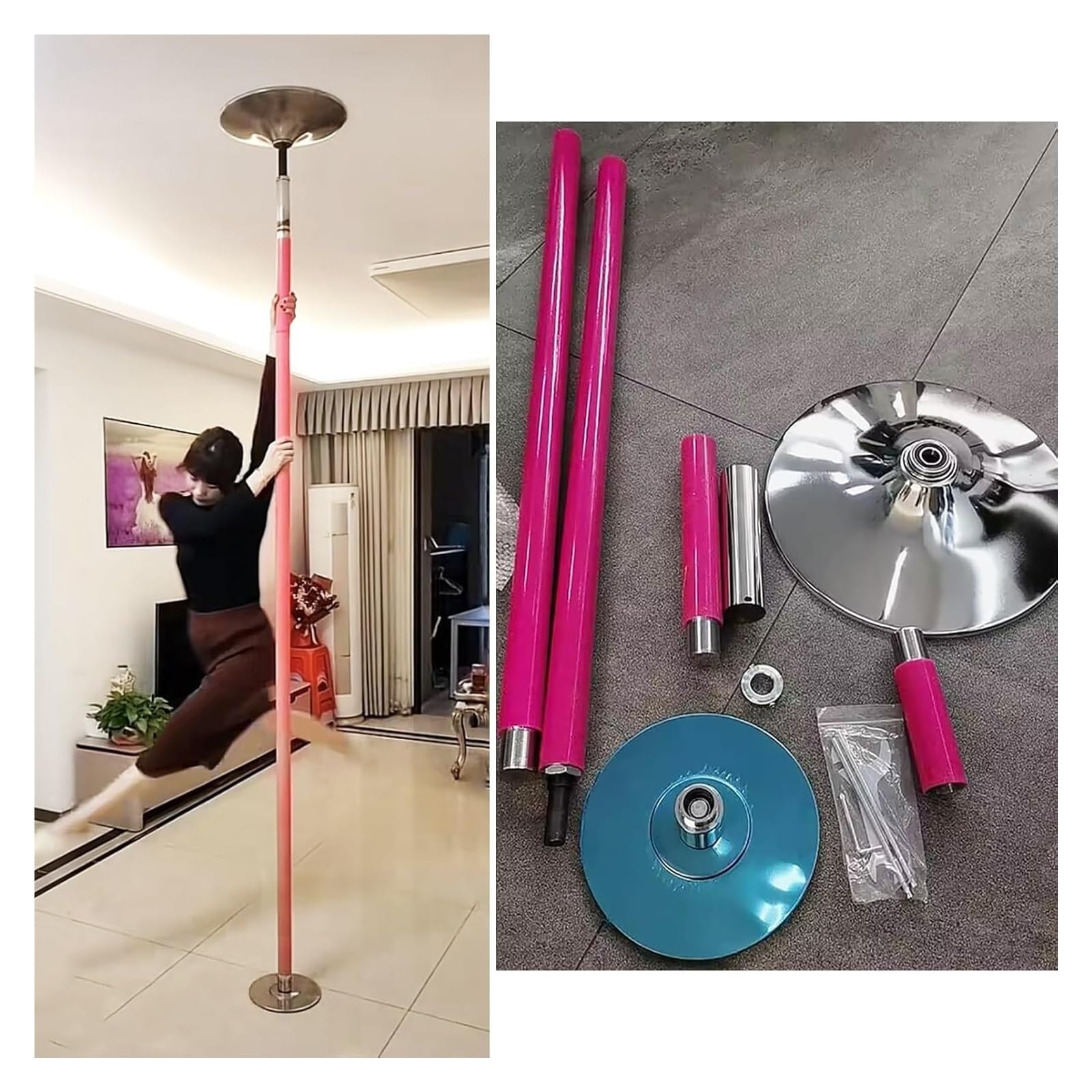 JYBNBBE Stripper Pole,Dance Pole, Adjustable Dancing Pole Spinning,Aerial Pole Dance Pole,Stripper Pole Fitness Exercise Equipment,Silicone 2.3-2.75 M(7.5 Ft