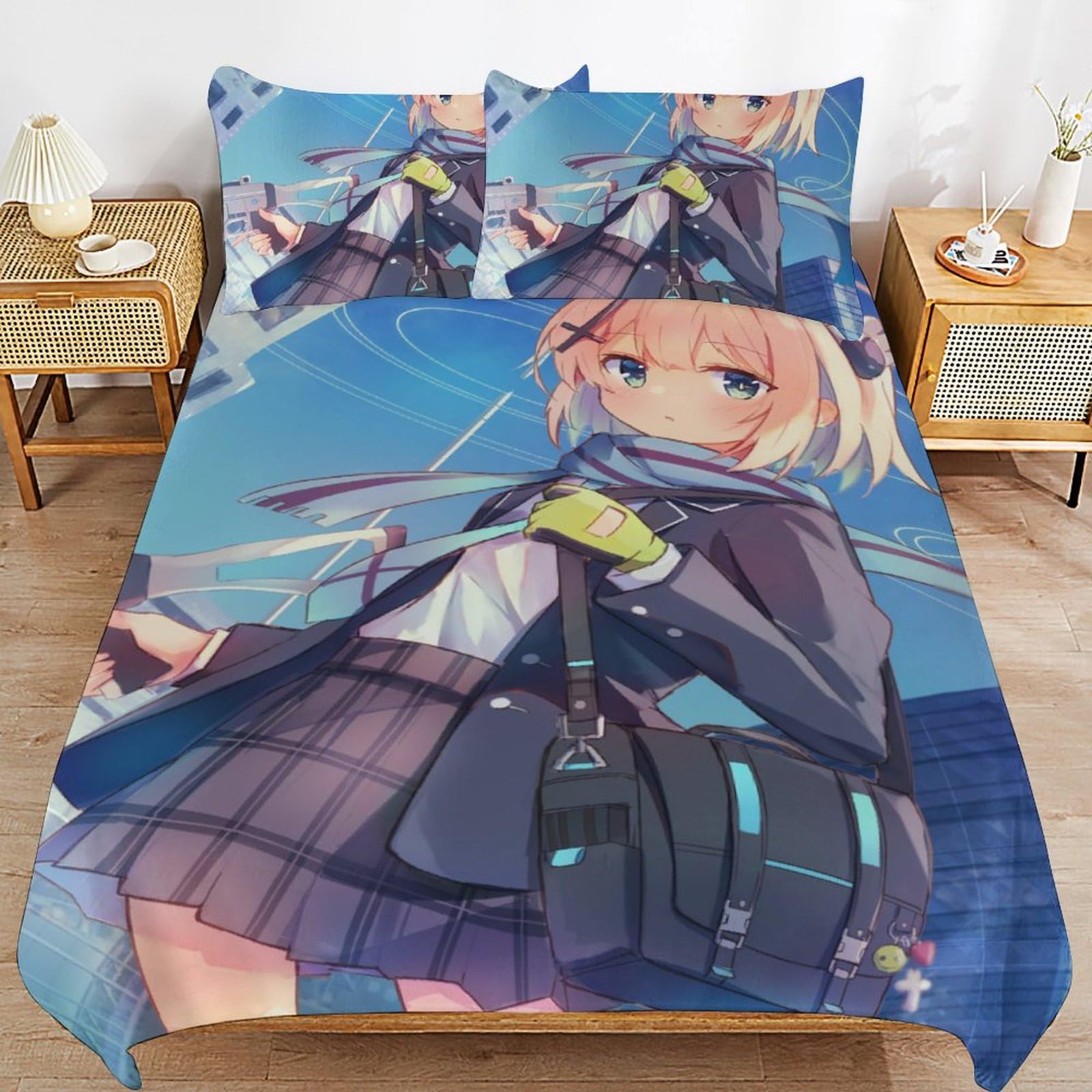 Amazon｜まちカドまぞく 千代田桃 布団カバー 三点セット 枕カバー 