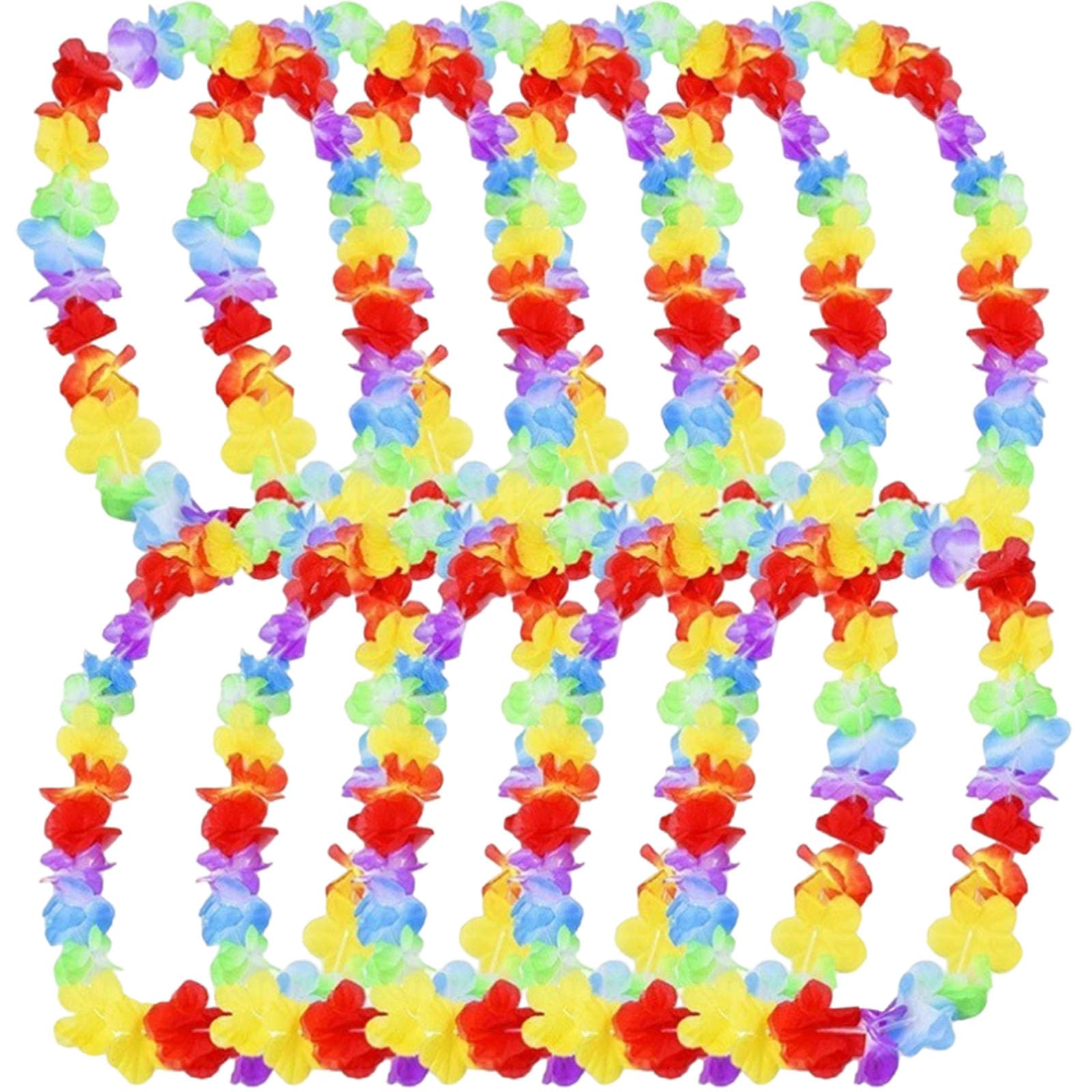 Amazleer 12Pcs Hawaiian Flower Leis, Tropical Luau Party Decorations - Image 2