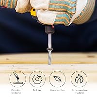 Vista 7 de QISHENG - Juego de 100 tornillos Phillips de cabeza plana de acero inoxidable marrón #6X1-1/2 (3.8 cm), tornillo de acero inoxidable 18-8 A2 (304)