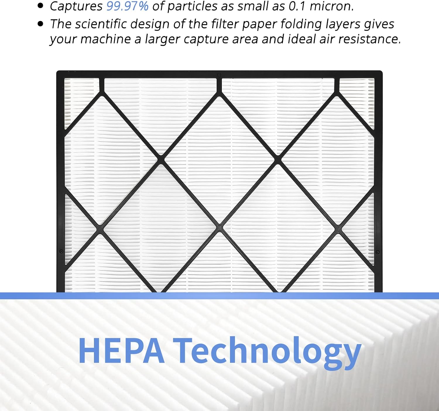 True HEPA Filter for Shark Air Purifier 4,Compatible with Shark HE400 HE401 HE402 HE405 Filter Replacement(Black), HE4FKPET