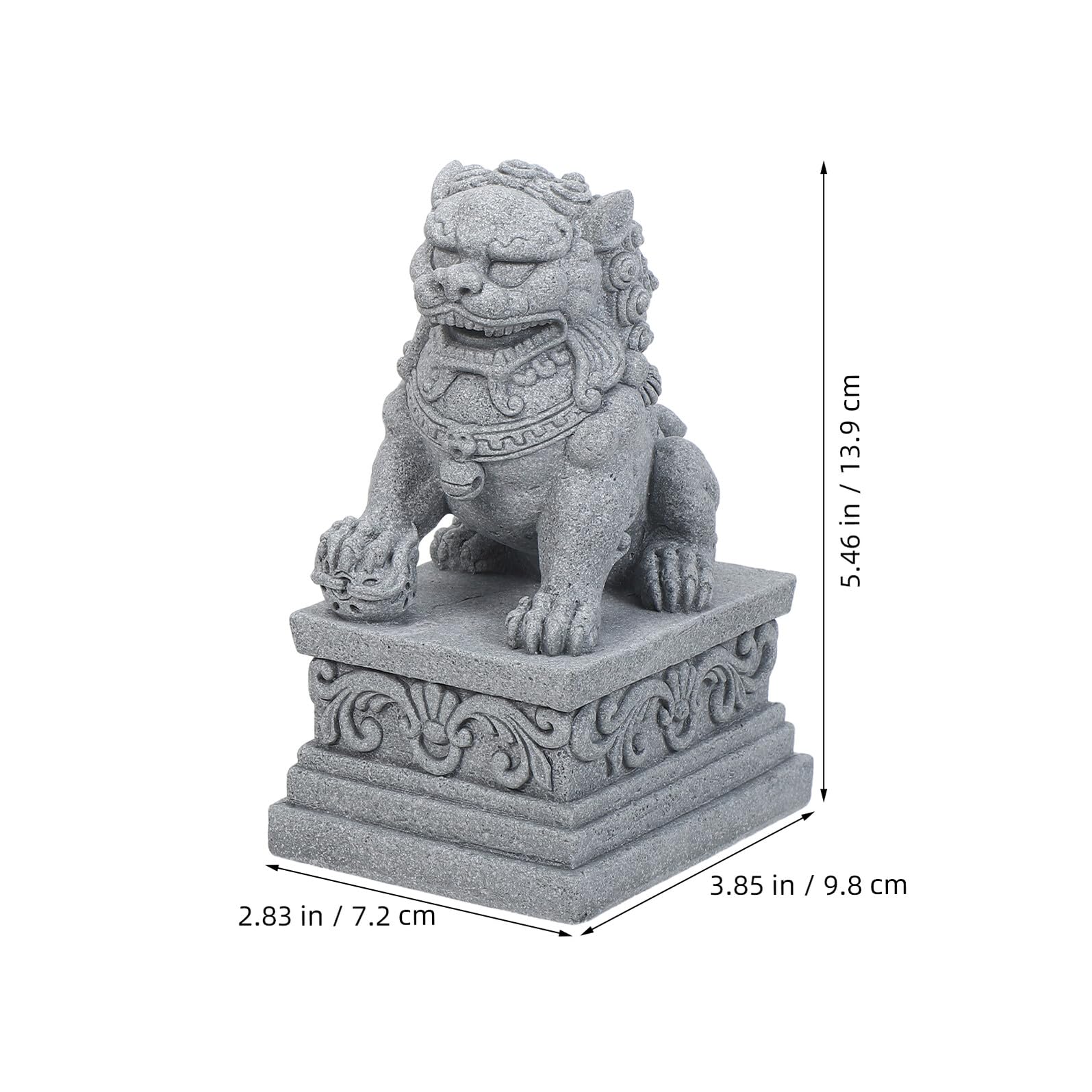 2 Szt. posągi zwierząt Figurki zwierząt mini figurki ogrodowe Statua lwa Light Grey