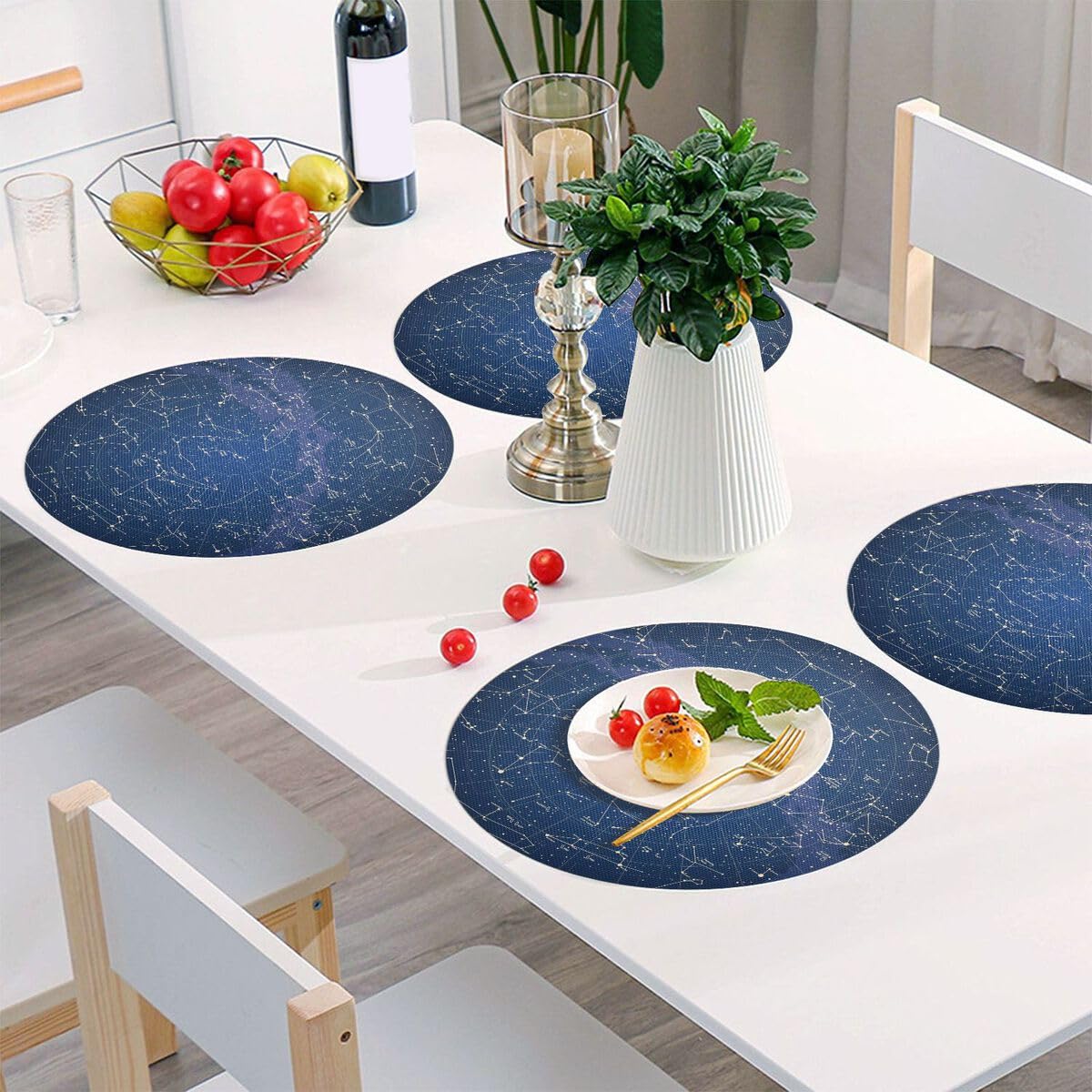 Amazon｜MiaoLD ランチョンマット プレースマット 1枚 丸型 星座