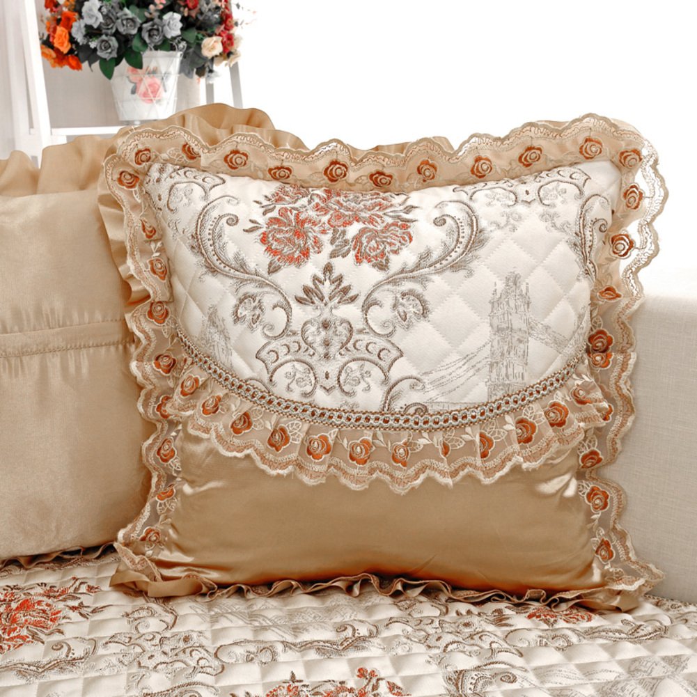 Coussins oreiller de couleur 45x45 cm et coussin de style européen pour lit et canapé