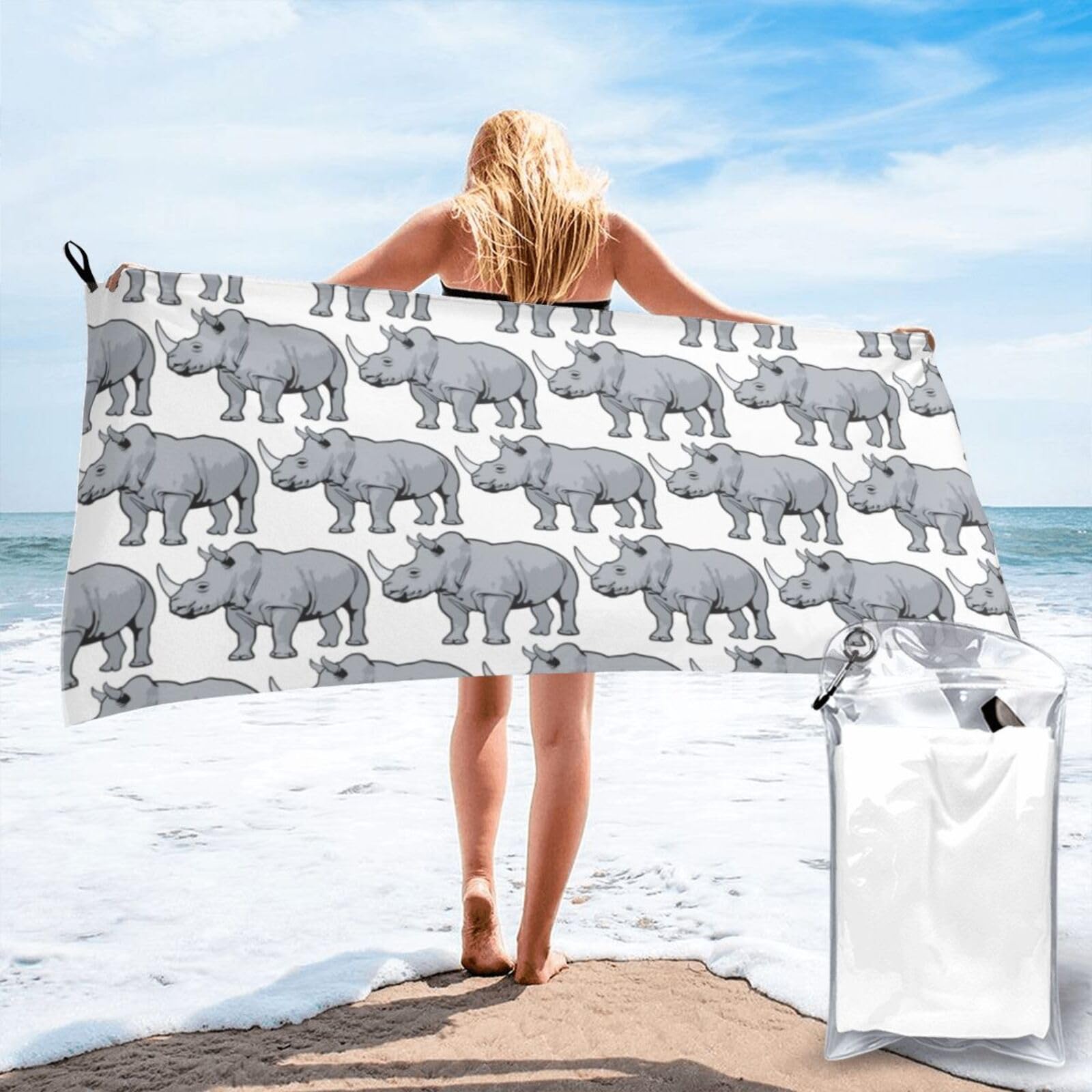 WYCZHY Animal Print Beach Towel Soft Quick Dry For Spa Pool Gym Vacation Travelers Women Men Adults Sauna Gift