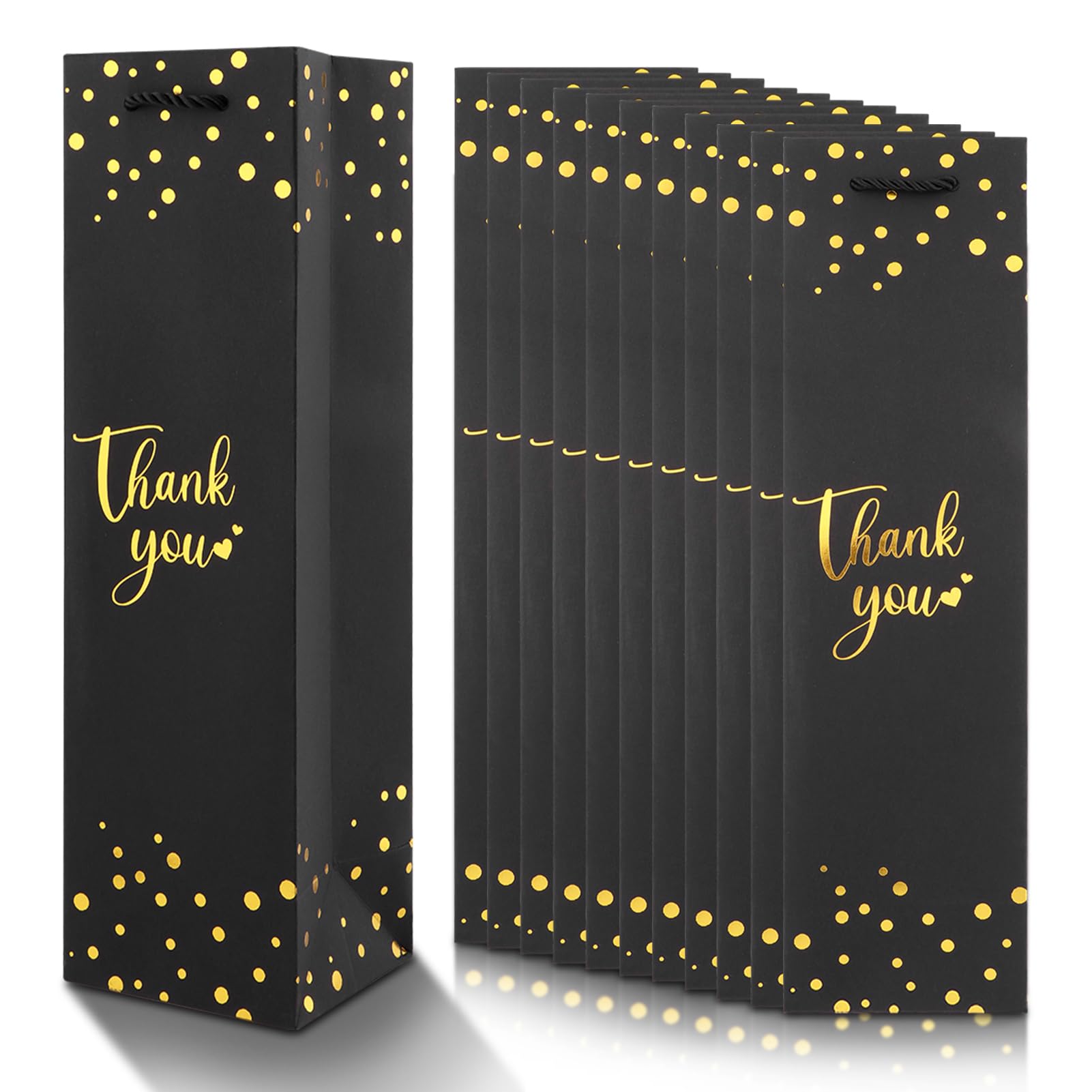 12Pcs Wine Bottle Gift Bag,Wine Gift Bags Single Bottle,Heavy Duty Wine Bottle Bags with Handle,for Party Christmas Halloween Wedding Birthday Festival Party Retail Merchandise Shopping