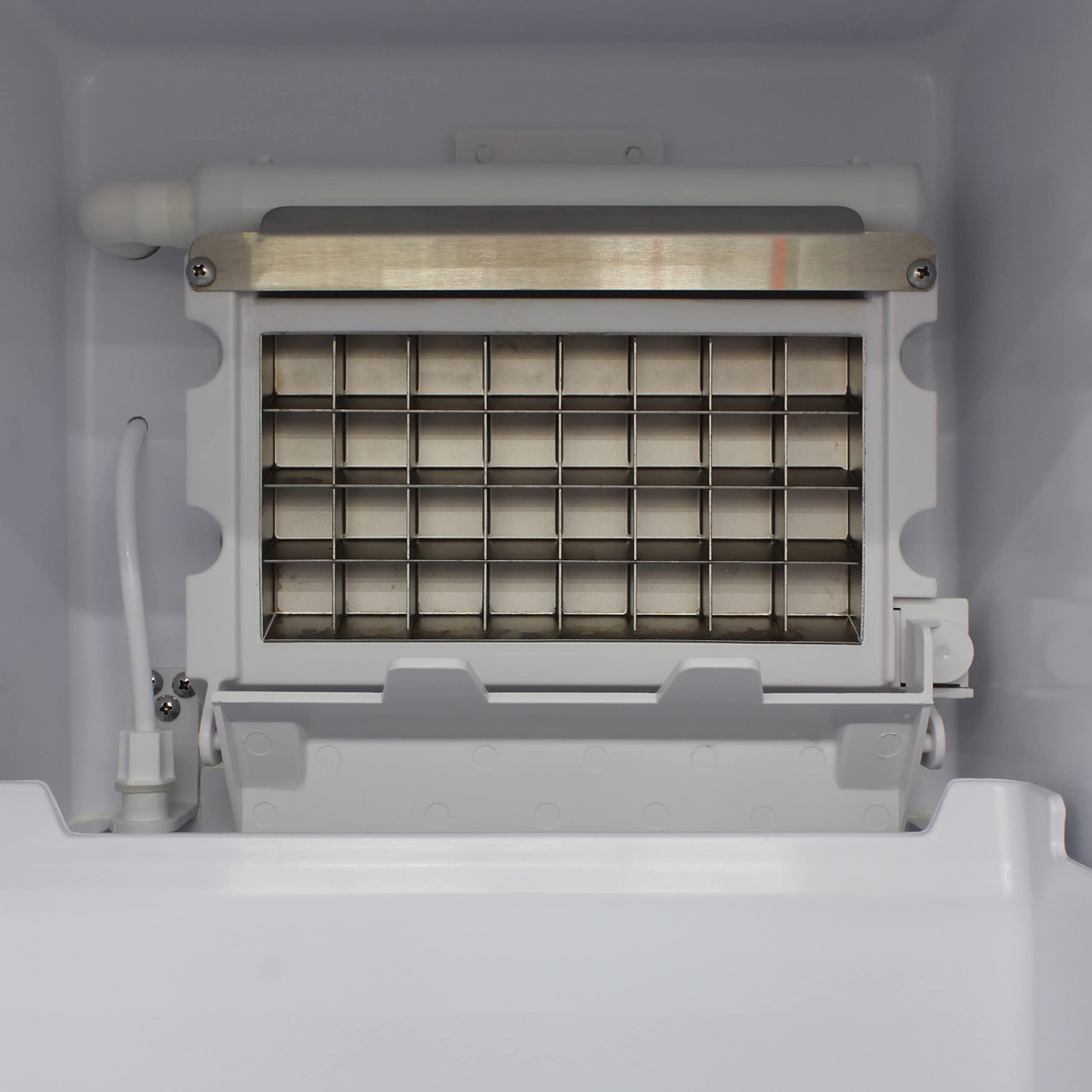 BRAMA Ice Maker Machine 50/lbs. Ice Daily Undercounter Built-in or Freestanding Stainless Steel Construction with Reversible Door and Auto Shut Off for Indoor or Outdoor Use, Metallic on Fridge.com