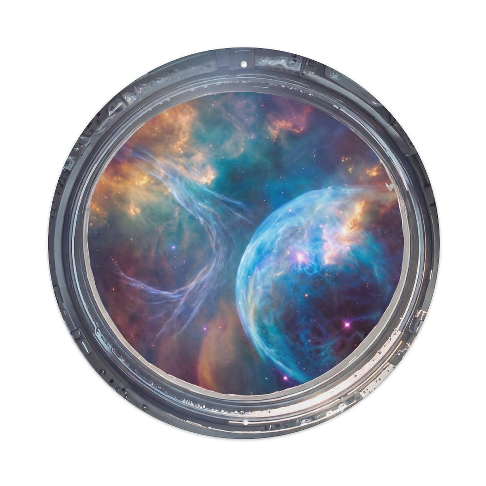 Wispy Nebula Tendrils from Space Station Metal Tin Sign