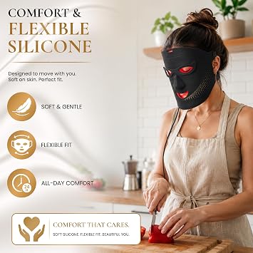 Red Light Therapy Ultra-Large Mask, Contoured Fit, 186 Beams