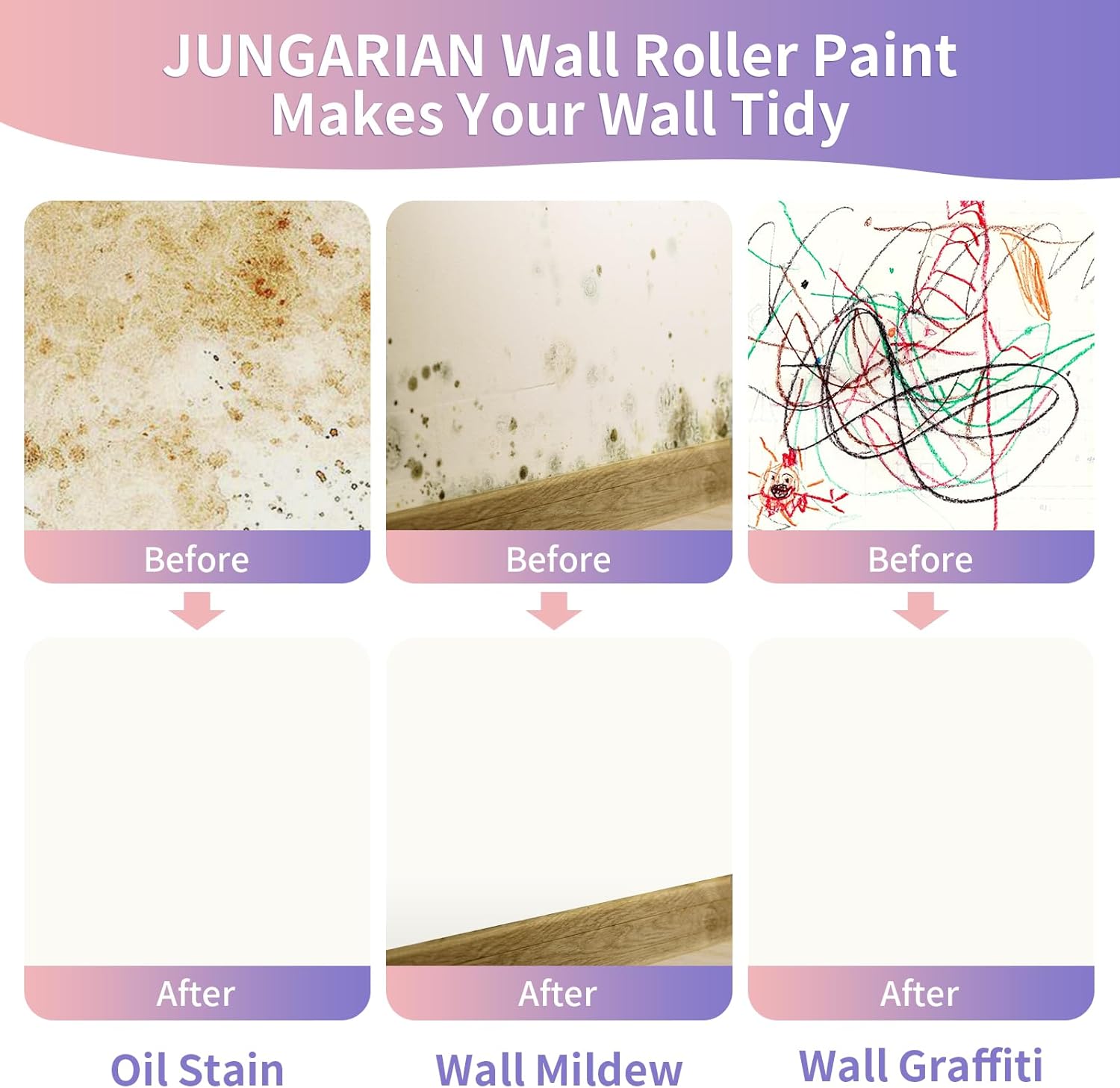 Wall Paint Kit - 2X Concentrated Formula Wall Repair Roller Superior Coverage & No Dripping - Water-Based Touch Up Paint Roller Kit for Remove Graffiti, Stains, Yellowing - 100g, Ivory White