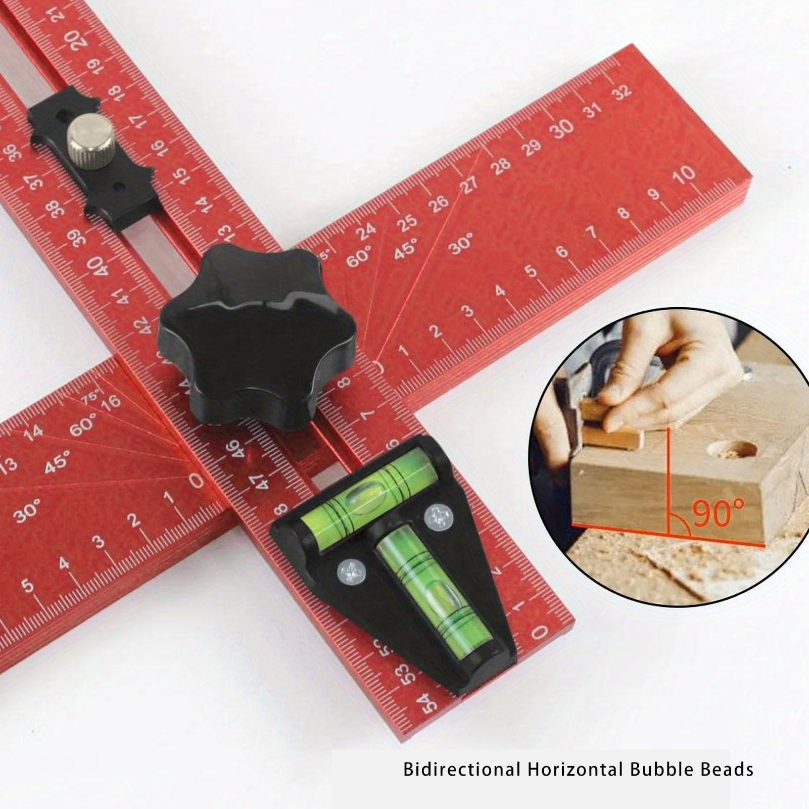 Regla de Posicionamiento de Perforación Ajustable 4 en 1, Herramienta de Medición Cuadrada en T de Aleación de Aluminio, Plantilla de Hardware para Gabinete de 24 Pulgadas