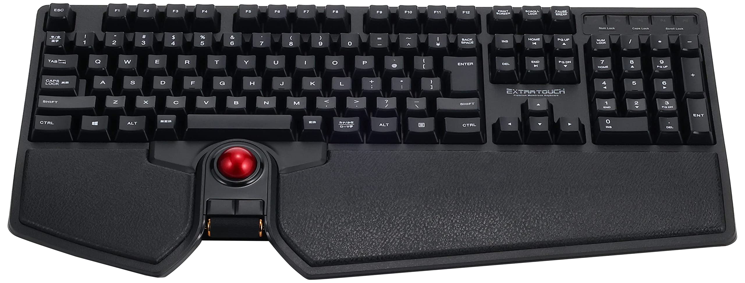 ELECOM -Japan Brand- Wired Keyboard with Built-in Trackball & Scroll Wheel, Pointing and Scrolling Feature, Precise Control, for Gaming, Ergonomic Comfort, Japanese Layout, Windows/Mac (TK-TB01UMBK)